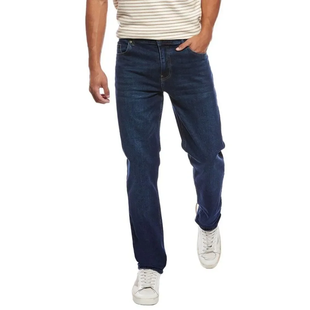 Cavalli Class Mens Straight Washed Jean, Blue